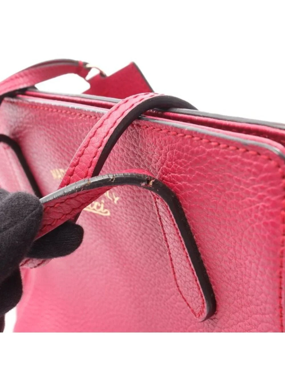 ★SOLD★ Gucci Handbag Swing Mini Pink Leather B - Picture 15 of 15
